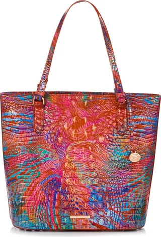 Ezra Croc Embossed Leather Tote