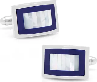 Mother of Pearl and Lapis Key Cuff Links