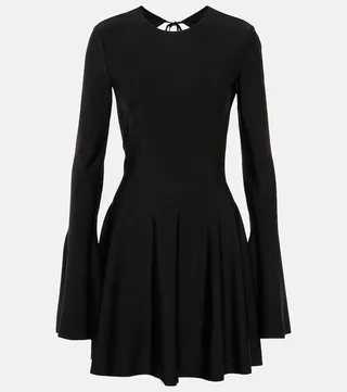 Open-back crepe minidress