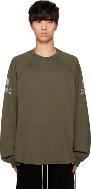 mastermind WORLD Khaki Baseball Long Sleeve T-Shirt