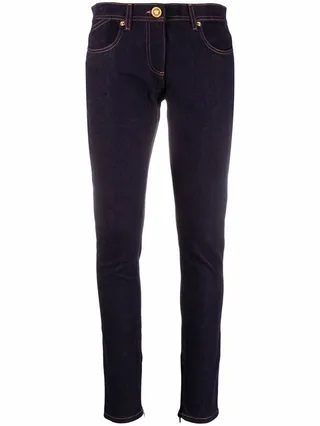 Patchwork Slim-Fit Jeans