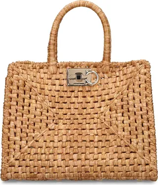Small The Studio raffia effect bag