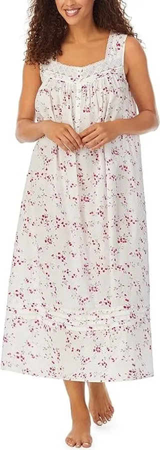 Eileen West Sleeveless Ballet Gown (Holiday Floral) Women's Pajama