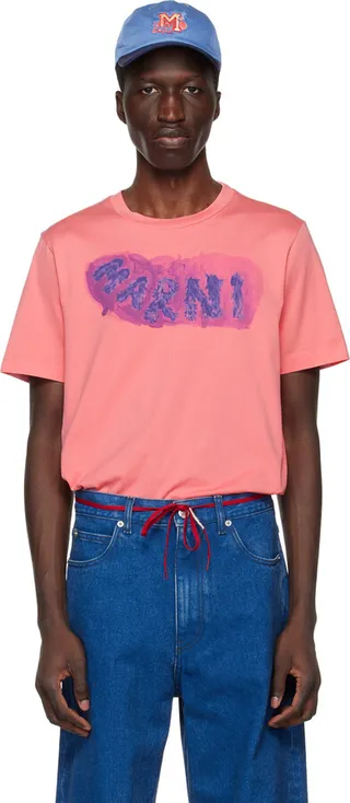 Marni Pink Paint Effect T-Shirt