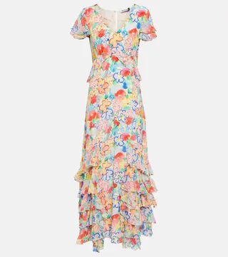 Thanvi floral silk voile midi dress