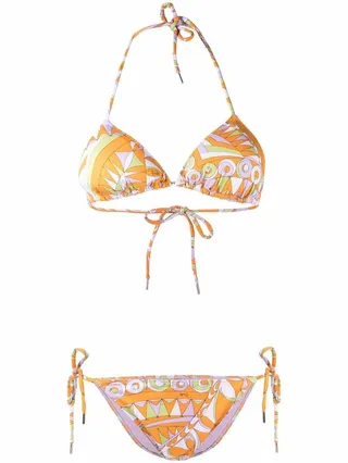 Bandierine print triangle-cup bikini