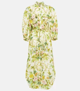 Eden floral linen shirt dress
