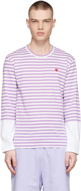 Comme des Garçons Play Purple Cotton Long Sleeve T-Shirt