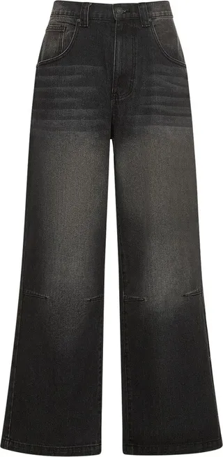 Wide leg denim jeans