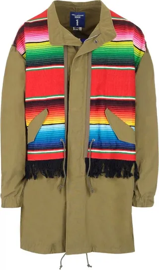 Junya Watanabe MAN Striped Fringed Detailed Coat