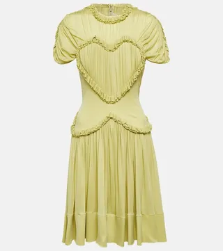 Gathered jersey minidress
