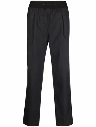 Everyday logo-waist straight-leg trousers