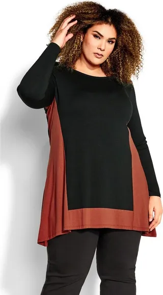 AVENUE | Women's Plus Size Elsa Tunic - spice - 18W