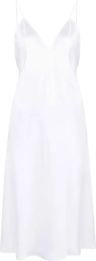 Backless Satin-Finish Midi Dress