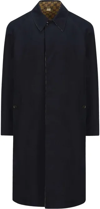 Gucci Monogram Print Reversible Trench Coat
