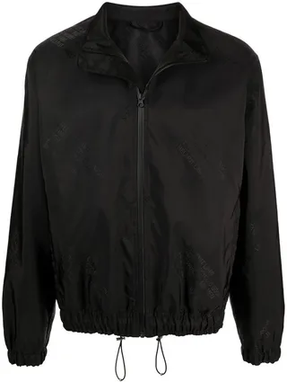 Logo-Jacquard Bomber Jacket
