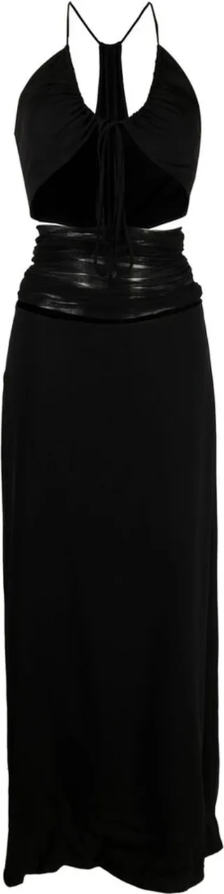 Tulle-Panel Cut-Out Dress
