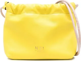 Drawstring Leather Shoulder Bag