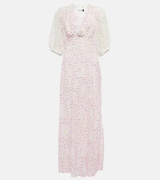 Nicolette polka-dot midi dress