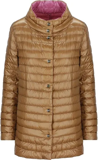 Reversible Button-up Padded Down Jacket