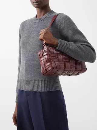 Brick Cassette Intrecciato-leather Shoulder Bag