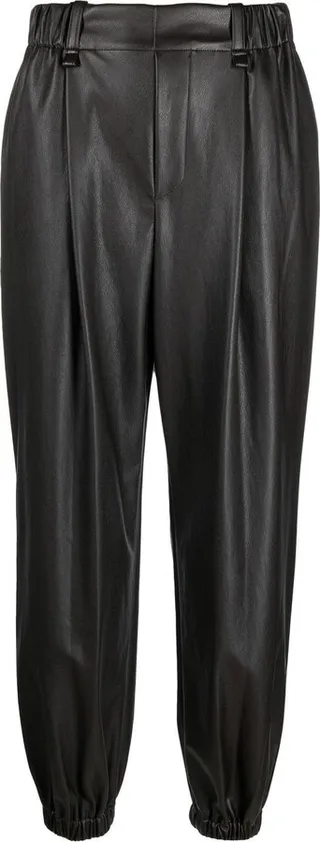 Faux-Leather Jogger Pants