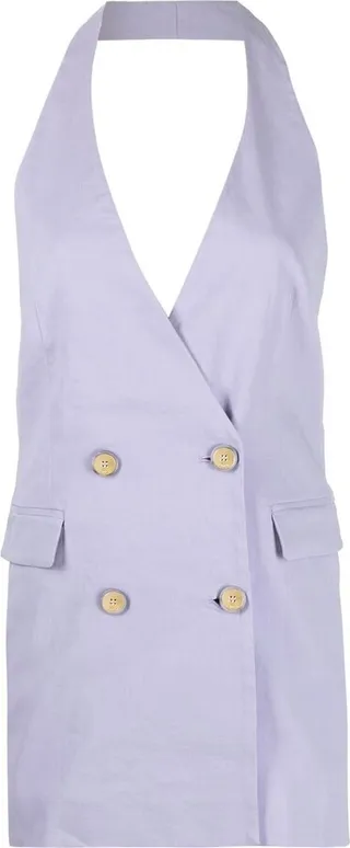 Halterneck Double-Breasted Top