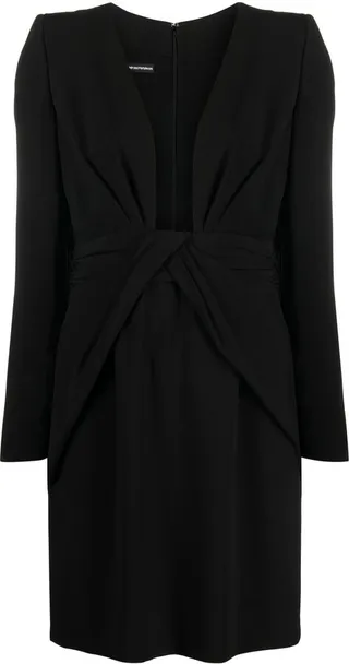 Long-Sleeved Draped Dress