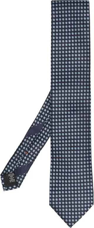 Geometric Embroidered Pattern Tie