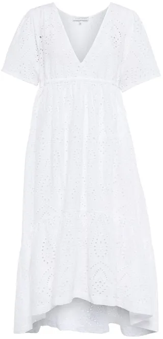 Broderie anglaise cotton midi dress