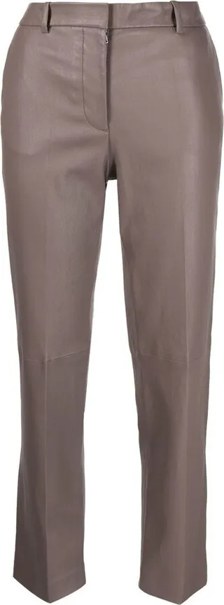 Slim-Cut Leather Trousers