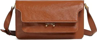 Debossed Logo Leather Shoulder Bag