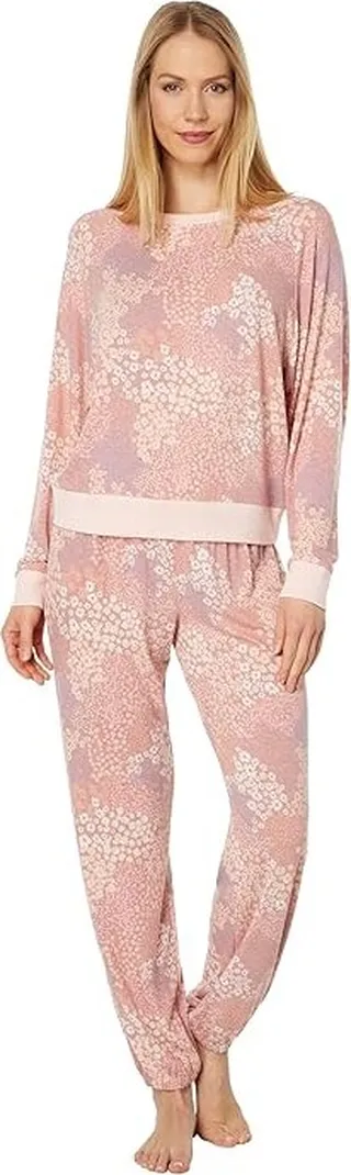 Honeydew Intimates Star Seeker Brushed Jersey Lounge Set (Seashell Ditsy) Women's Pajama Sets