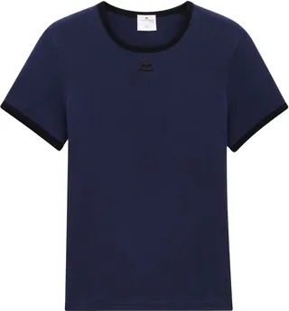 contrasting-trim logo T-shirt