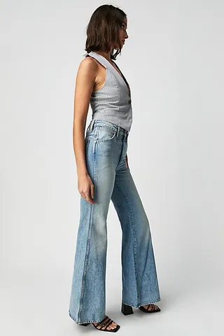 Wrangler Wanderer High Rise Flare Jeans by Wrangler at Free People