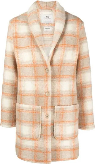 Checked Single-Breasted Coat