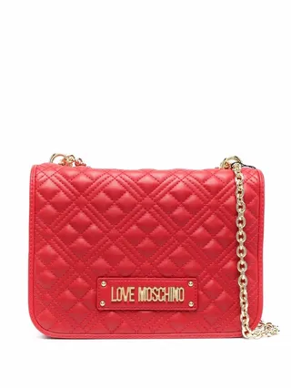 Logo-Plaque Quilted Crossbody Bag