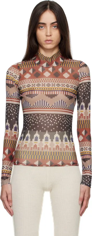 Henrik Vibskov SSENSE Exclusive Brown Pattern Turtleneck