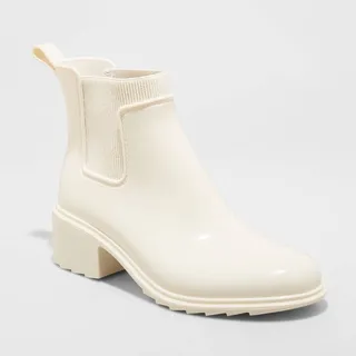 Women's Camille Heeled Waterproof Rain Boots - A New Day™ Black 10