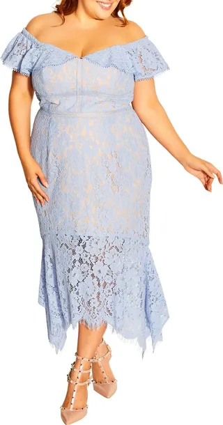 Angel Off the Shoulder Lace Dress