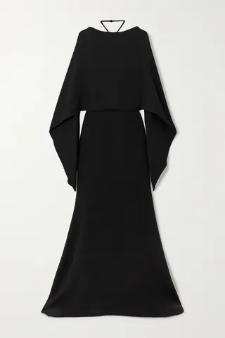 Valentino Garavani - Draped Open-back Silk Gown - Black