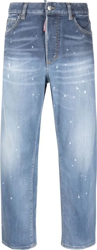 Distressed Straight-Leg Jeans