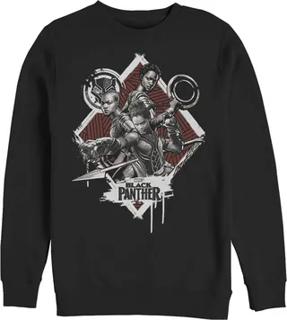 Men's Marvel Black Panther 2018 Warrior Trio Sweatshirt - Black - 3X Large