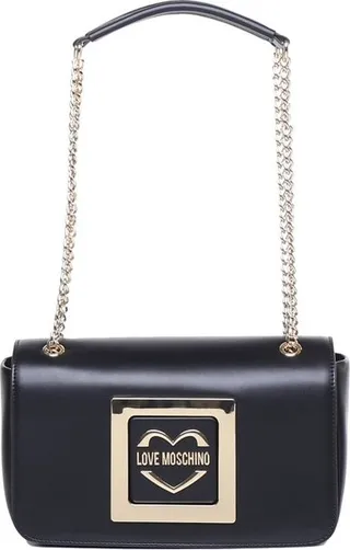 Love Moschino Logo-Plaque Chain-Linked Shoulder Bag