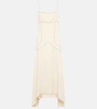 Stud-embellished midi dress