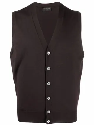 V-neck merino wool vest