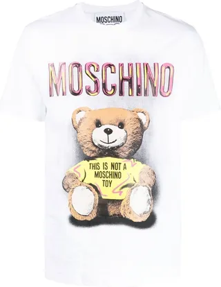 Teddy Bear-print organic cotton T-shirt