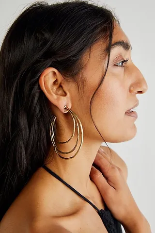 Zula Layered Hoop Earrings by Free People