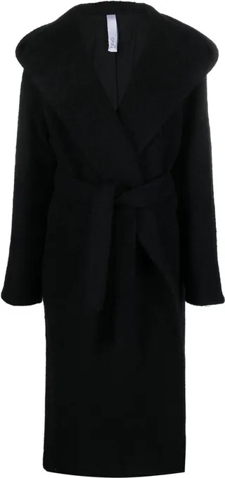 Tied-Waist Hooded Coat