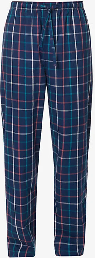 Mens Multi-coloured Ranga Checked Cotton Pyjama Bottoms
